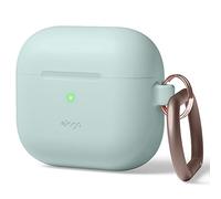 elago Coque en Silicone avec Mousqueton pour AirPods 3 Étui | Silicone Premium, Charge sans Fil Disponible, Protection Antichoc (Vert Menthe)