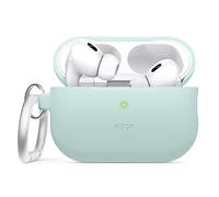 elago Coque en Silicone Compatible avec Apple AirPods Pro 2ème Génération Étui, Etui Housse de Protection avec Porte-Clé, LED Frontale Visible, Supporte Le Chargement sans Fil (Vert Menthe)