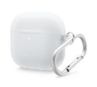elago Coque en Silicone Compatible avec l'étui AirPods 4 - Mousqueton Inclus, Prend en Charge la Recharge sans Fil, Résistant aux Chocs, Protection Complète (Bleu Phosphorescent)