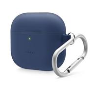 elago Coque en Silicone Compatible avec l'étui AirPods 4 - Mousqueton Inclus, Prend en Charge la Recharge sans Fil, Résistant aux Chocs, Protection Complète (Bleu)