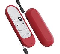 elago Coque en Silicone GR Compatible avec Télécommande Vocale Google TV Étui, Compatible avec Google Chromecast - Etui de Protection, Silicone de Qualité Supérieure, Dragonne Incluse (Rouge)