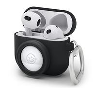 elago Coque Instantané Compatible avec AirPods 3, Compatible avec AirTag, Étui au Design Classique pour Appareil Photo, Porte-clés Inclus [Dispositif de Suivi Non Inclus] (Black)