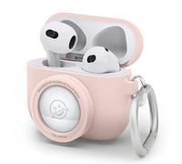 elago Coque Instantané Compatible avec AirPods 3, Compatible avec AirTag, Étui au Design Classique pour Appareil Photo, Porte-clés Inclus [Dispositif de Suivi Non Inclus] (Rose des Sables)
