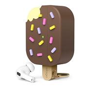 elago Coque La Crème Glacée pour AirPods Pro 2 Étui | Mousqueton Inclus, Prise en Charge du Chargement sans Fil, Protection Complète (Chocolat)