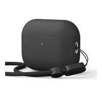 elago Coque Liquid Hybrid Compatible avec AirPods Pro 3 Étui - Protection Triple Couche, Lanière Incluse, Chargement sans Fil, Résistante aux Chocs (Noir)