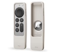 elago Coque Localisation R5 pour Apple TV 4K Siri Remote et AirTag | 3e Gén (2022)/2e Gén (2021), Lanière Incluse, Protection Contre les Chutes (Pierre)