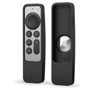 elago Coque Localisation R5 pour Apple TV 4K Siri Remote et AirTag | 3e Gén (2022)/2e Gén (2021), Lanière Incluse, Protection Contre les Chutes (Noir)