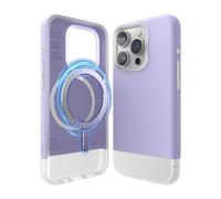 elago Coque Magnetic Glide Compatible avec iPhone 15 Pro Case, Compatible avec MagSafe, Design Bicolore, Housse de Protection Intégrale [PC + TPU], Enhanced Camera Guard (Violet/Transparent)