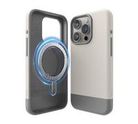 elago Coque Magnetic Glide Compatible avec iPhone 15 Pro Case, Compatible avec MagSafe, Design Bicolore, Housse de Protection Intégrale [PC + TPU], Enhanced Camera Guard (Stone/Gris Moyen)