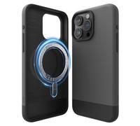 elago Coque Magnetic Glide Compatible avec iPhone 15 Pro Max Case, Compatible avec MagSafe, Design Bicolore, Housse de Protection Intégrale [PC + TPU], Enhanced Camera Guard (Gris Foncé/Noir)