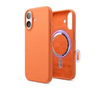 elago Coque Magnétique en Silicone Compatible avec iPhone 17 Étui, Compatible avec Tous Les Accessoires MagSafe - Silicone Liquide Premium, Antichoc, Mince (Orange)