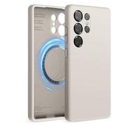 elago Coque Magnétique en Silicone Compatible avec Samsung Galaxy S25 Ultra Étui, Compatible avec Accessoires MagSafe, Protectrice, Antichoc, Slim, Doublure en Microfibre Anti-Rayures (Stone)