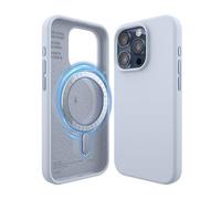 elago Coque Magnétique en Silicone pour iPhone 15 Pro Étui | Compatible avec MagSafe, Aimants Intégrés, Structure à 5 Couches, Protection Intégrale (Bleu Clair)