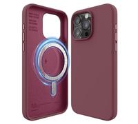 elago Coque Magnétique en Silicone pour iPhone 15 Pro Max Étui | Compatible avec MagSafe, Aimants Intégrés, Structure à 5 Couches, Protection Intégrale (Bordeaux)