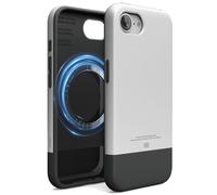 elago Coque Magnétique Original 2G Compatible avec iPhone 17e & iPhone 16e Étui, Découpes Précise d'Appareil Photo, Magnétisme Puissant, Housse de Protection Intégrale, Antichoc (Argent/Noir)