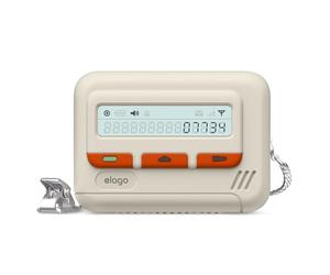 elago Coque Pager Compatible avec l'étui AirPods Pro 2e Génération, Sangle de Chaîne Incluse, Étui au Design Rétro Compatible avec l'étui AirPods Pro 2 [Câble USB-C/Éclairant] (Blanc Classique)