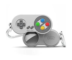 elago Coque Porte-Clés W5 pour Apple AirTag 2e Gén (2026) & 1re Gén | Protection Antichute, Design Console de Jeu Portable, Dispositif de Suivi Non Inclus (Gris)