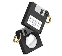 elago Coque Rétro pour Disquettes Compatible avec Apple Airtag Etui, Porte-Clés Anti-Chute, Porte-Clés Mousqueton (Suivre Les Chiens, Les Clés) Dispositif De Pistage Non Inclus (Noir)
