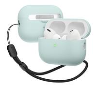 elago Coque Silicone Compatible avec Apple AirPods Pro 2ème Génération Étui avec Ronde Dragonne, Protection Structure Triple Couche, Housse de Antichoc (Vert Menthe)