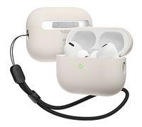 elago Coque Silicone Compatible avec Apple AirPods Pro 2ème Génération Étui avec Ronde Dragonne, Protection Structure Triple Couche, Housse de Antichoc (Stone)