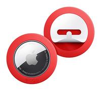elago Coque Silicone Compatible avec Apple AirTag 2e Gén (2026) & 1re Gén, Support Étui avec Autocollants Adhésifs Réutilisable, Dispositif de Suivi Non Inclus (Pack de 2, Rouge)