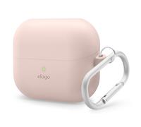 elago Coque Silicone Compatible avec Samsung Galaxy Buds 3 / Galaxy Buds 3 Pro, Housse en Silicone Premium avec Mousqueton, Protection Complète, Charge sans Fil, Accessoires pour Écouteurs (Rose)
