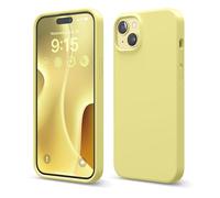 elago Coque Silicone Liquide Compatible avec iPhone 15 Plus, Qualité Supérieure, Coque Protection Intégrale [Structure Antichoc 4 Couches], Doublure Microfibre Douce Anti-Rayures (Jaune)