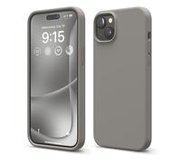 elago Coque Silicone Liquide Compatible avec iPhone 15 Plus, Qualité Supérieure, Coque Protection Intégrale [Structure Antichoc 4 Couches], Doublure Microfibre Douce Anti-Rayures (Gris Moyen)