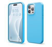 elago Coque Silicone Liquide Compatible avec iPhone 15 Pro Max, Qualité Supérieure, Coque Protection Intégrale [Structure Antichoc 4 Couches], Doublure Microfibre Douce Anti-Rayures (Océan Bleu)