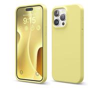 elago Coque Silicone Liquide Compatible avec iPhone 15 Pro Max, Qualité Supérieure, Coque Protection Intégrale [Structure Antichoc 4 Couches], Doublure Microfibre Douce Anti-Rayures (Jaune)