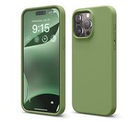 elago Coque Silicone Liquide Compatible avec iPhone 15 Pro Max, Qualité Supérieure, Coque Protection Intégrale [Structure Antichoc 4 Couches], Doublure Microfibre Douce Anti-Rayures (Vert Cèdre)