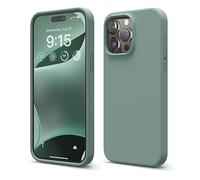 elago Coque Silicone Liquide Compatible avec iPhone 15 Pro Max, Qualité Supérieure, Coque Protection Intégrale [Structure Antichoc 4 Couches], Doublure Microfibre Douce Anti-Rayures (Vert Nuit)