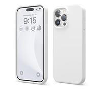 elago Coque Silicone Liquide Compatible avec iPhone 15 Pro Max, Qualité Supérieure, Coque Protection Intégrale [Structure Antichoc 4 Couches], Doublure Microfibre Douce Anti-Rayures (Blanc)