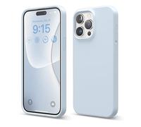 elago Coque Silicone Liquide Compatible avec iPhone 15 Pro Max, Qualité Supérieure, Coque Protection Intégrale [Structure Antichoc 4 Couches], Doublure Microfibre Douce Anti-Rayures (Bleu Clair)