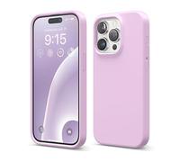 elago Coque Silicone Liquide Compatible avec iPhone 15 Pro, Qualité Supérieure, Coque Protection Intégrale [Structure Antichoc 4 Couches], Doublure Microfibre Douce Anti-Rayures (Lilas Clair)