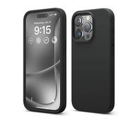 elago Coque Silicone Liquide Compatible avec iPhone 15 Pro, Qualité Supérieure, Coque Protection Intégrale [Structure Antichoc 4 Couches], Doublure Microfibre Douce Anti-Rayures (Noir)