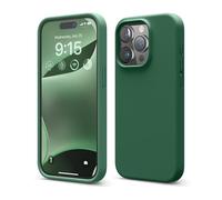 elago Coque Silicone Liquide Compatible avec iPhone 15 Pro, Silicone Qualité Supérieure, Coque Protection Intégrale [Structure Antichoc 4 Couches], Doublure Microfibre Douce Anti-Rayures (Vert Alpin)