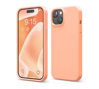 elago Coque Silicone Liquide Compatible avec iPhone 15, Silicone Qualité Supérieure, Étui Protection Intégrale [Structure Antichoc 4 Couches], Doublure Microfibre Douce Anti-Rayures (Saumon)