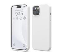 elago Coque Silicone Liquide Compatible avec iPhone 15, Silicone Qualité Supérieure, Étui Protection Intégrale [Structure Antichoc 4 Couches], Doublure Microfibre Douce Anti-Rayures (Blanc)