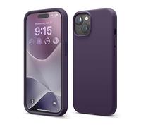 elago Coque Silicone Liquide Compatible avec iPhone 15, Silicone Qualité Supérieure, Étui Protection Intégrale [Structure Antichoc 4 Couches], Doublure Microfibre Douce Anti-Rayures (Violet Intense)