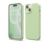 elago Coque Silicone Liquide Compatible avec iPhone 15, Silicone Qualité Supérieure, Étui Protection Intégrale [Structure Antichoc 4 Couches], Doublure Microfibre Douce Anti-Rayures (Pastel Vert)