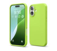 elago Coque Silicone Liquide Premium Compatible avec iPhone 16 Étui, Housse de Protection Intégrale, Antichoc, Étui Mince, Doublure en Microfibre Antirayures (Vert Citron)