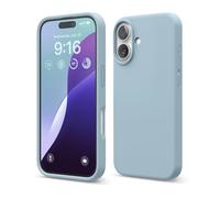 elago Coque Silicone Liquide Premium Compatible avec iPhone 16 Étui, Housse de Protection Intégrale, Antichoc, Étui Mince, Doublure en Microfibre Antirayures (Bleu Ciel)