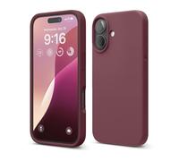 elago Coque Silicone Liquide Premium Compatible avec iPhone 16 Étui, Housse de Protection Intégrale, Antichoc, Étui Mince, Doublure en Microfibre Antirayures (Bordeaux)