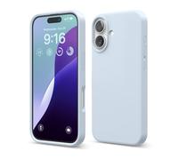 elago Coque Silicone Liquide Premium Compatible avec iPhone 16 Étui, Housse de Protection Intégrale, Antichoc, Étui Mince, Doublure en Microfibre Antirayures (Bleu Clair)