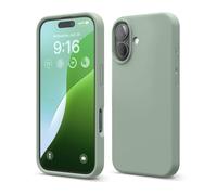 elago Coque Silicone Liquide Premium Compatible avec iPhone 16 Étui, Housse de Protection Intégrale, Antichoc, Étui Mince, Doublure en Microfibre Antirayures (Vert Kaki)