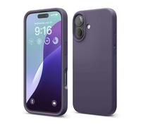 elago Coque Silicone Liquide Premium Compatible avec iPhone 16 Étui, Housse de Protection Intégrale, Antichoc, Étui Mince, Doublure en Microfibre Antirayures (Violet Intense)