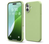 elago Coque Silicone Liquide Premium Compatible avec iPhone 16 Plus Étui, Housse de Protection Intégrale, Antichoc, Étui Mince, Doublure en Microfibre Antirayures (Pastel Vert)