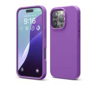 elago Coque Silicone Liquide Premium Compatible avec iPhone 16 Pro Étui, Housse de Protection Intégrale, Antichoc, Étui Mince, Doublure en Microfibre Antirayures (Violet Néon)