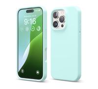 elago Coque Silicone Liquide Premium Compatible avec iPhone 16 Pro Étui, Housse de Protection Intégrale, Antichoc, Étui Mince, Doublure en Microfibre Antirayures (Ciel Aquatique)